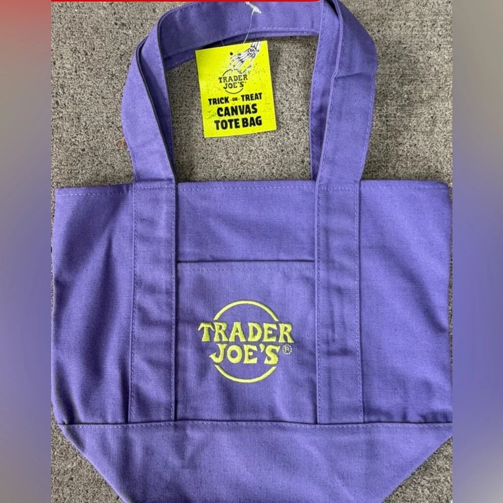 Limited Edition Trader Joe’s Halloween 4 mini canvas bags tote trick or treat - Picture 4 of 6